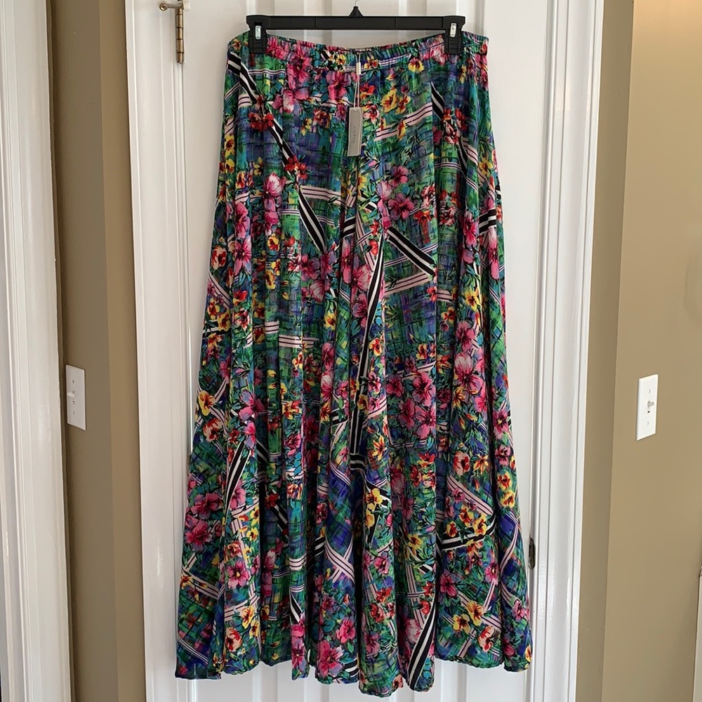 💐NWT CUPIO Floral Long Flowy Maxi Skirt XL